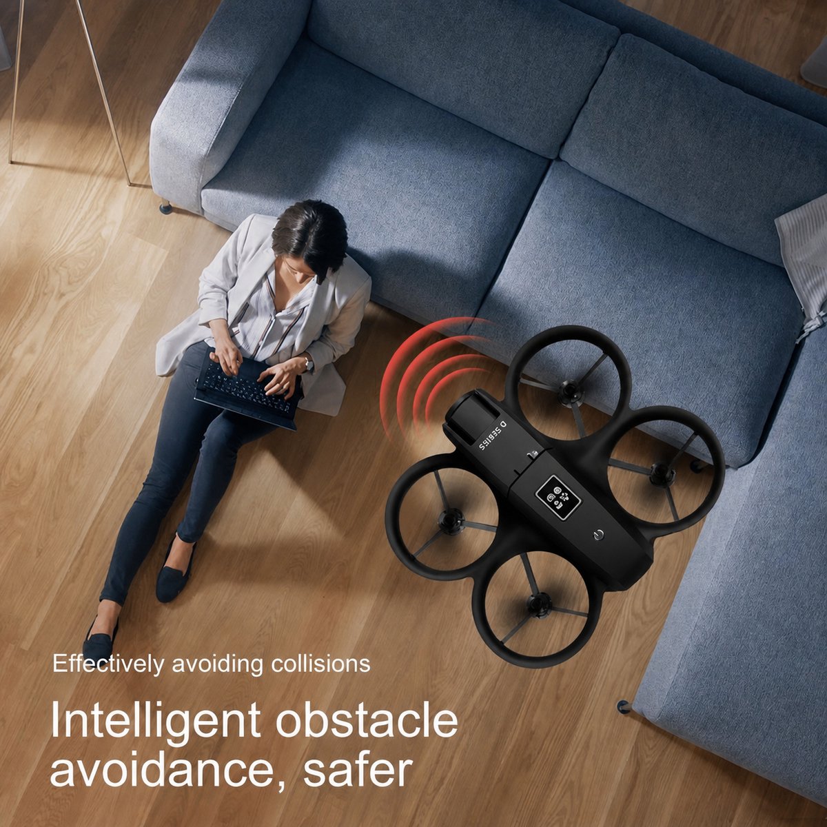 HOB Drone Dual 8K D16 - Mini Drone met Camera - 180 ° Verstelbare GPS-positionering - Obstakelvermijding - 15000 M - Zwart – foto 4