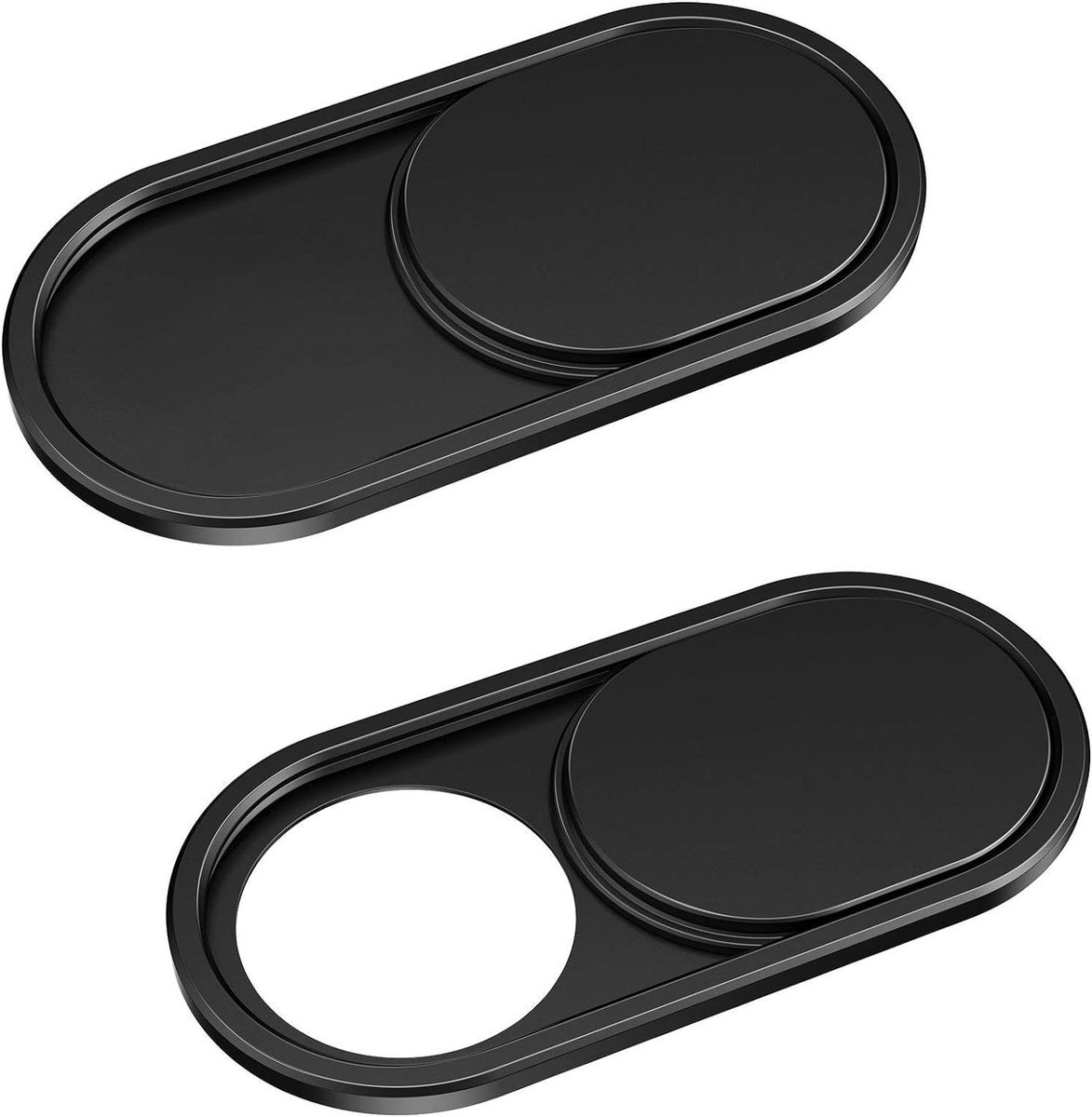 Ultradunne metalen webcam cover voor MacBook Pro, Air, iPad en laptops - 2-delig set in zwart voor optimale privacy en bescherming