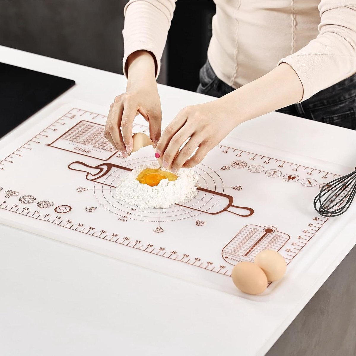 Bakmat - Deegmat - Bakken en koken - Hoge randen - 50 x 70 cm - Transparant
