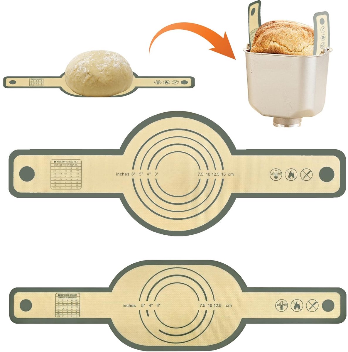 Allecto - Herbruikbare Silicone Brood Sling - Anti-Stick Bakmat - Ideaal voor Dutch Oven - Perfecte Keukenaccessoire - Duurzaam en Milieuvriendel