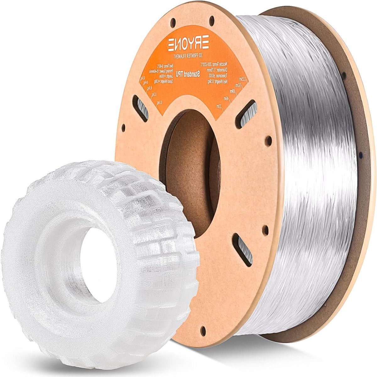 TPU Filament - Flexibel Materiaal - 3D Printen - Hoge Rekbaarheid - 175 mm 05 kg - Transparant