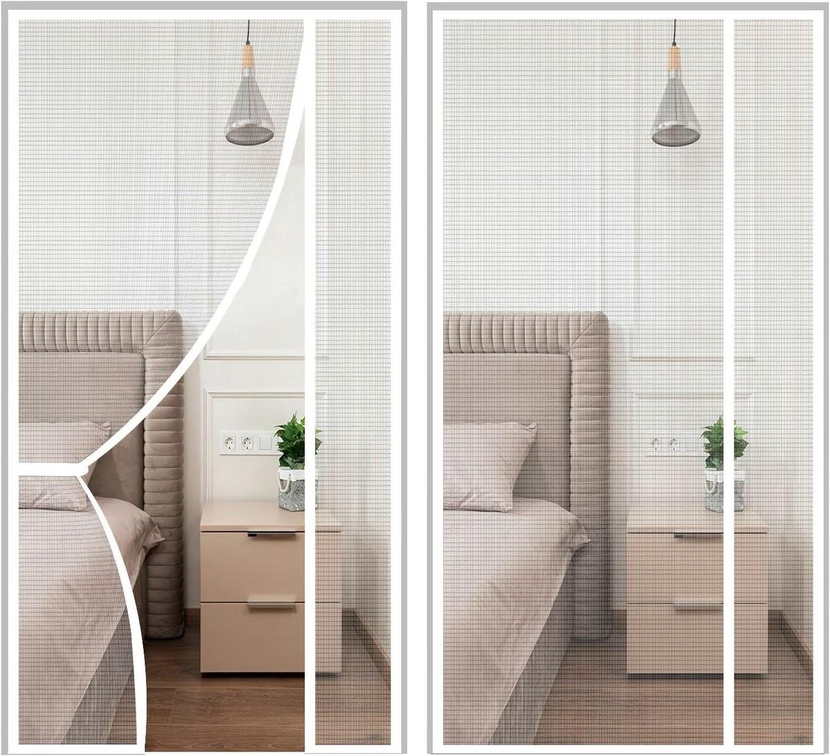 Hordeur Voor Deur - Insectenwerend Gordijn - Buiten Lucht - Zonder Boren - 160x255cm - Wit