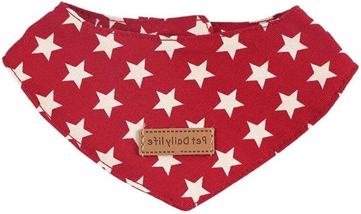 Huisdier Bandana - Dieren Neckerchief - Dagelijks Gebruik - Verstelbare Drukknopen - Maat M 18-25cm - Rood