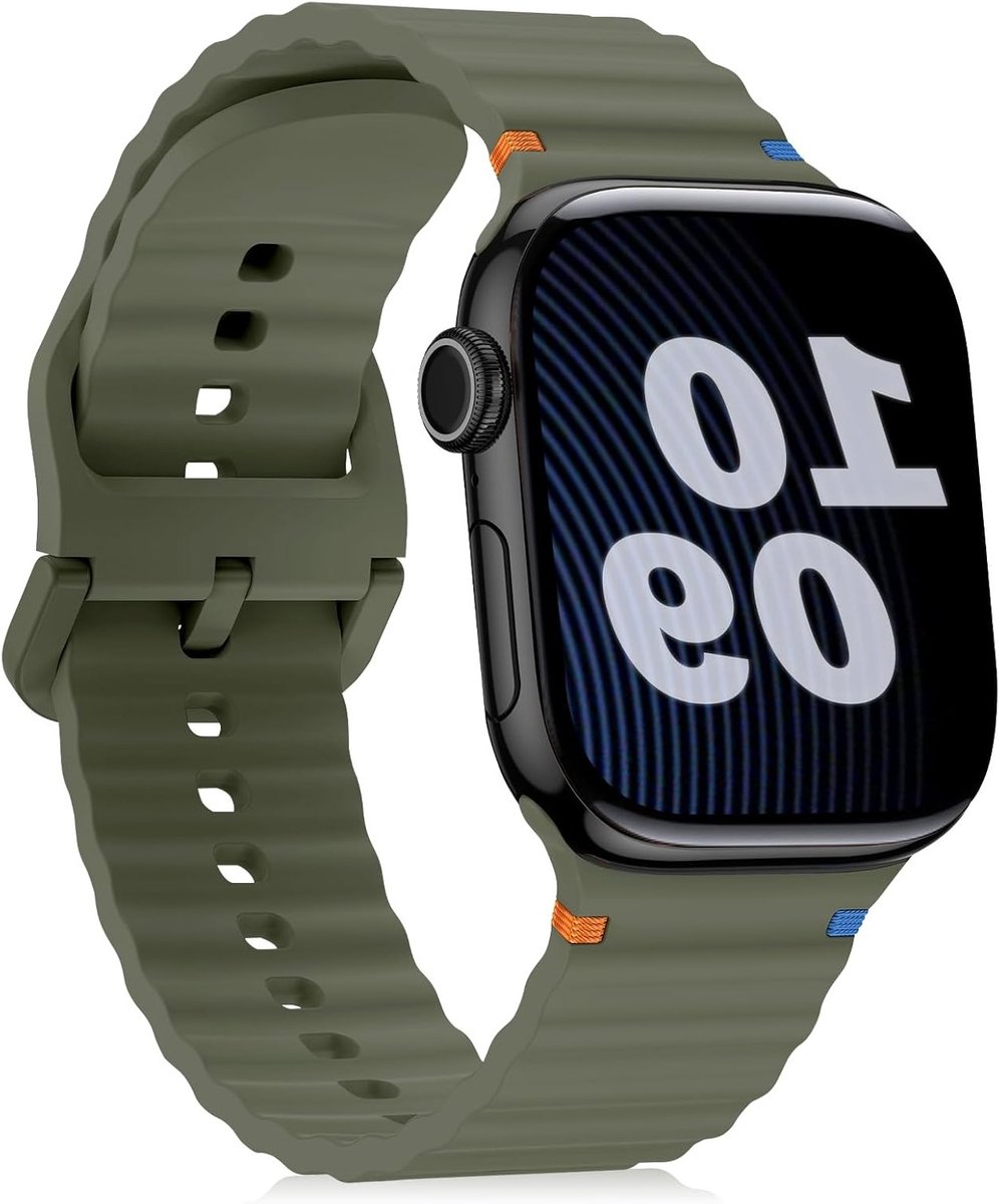 Sportarmband voor Apple Watch 42 mm en 38 mm - Siliconen Sportband voor Dames en Heren, Geschikt voor Series 1 t/m 10 en SE 2, Duurzaam en Comfortabel