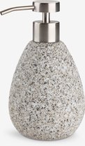 SuperShopper Luxe Zeepdispenser Steengoed & RVS – 16 cm – Natuursteen Look – Navulbare Handzeep Pomp – Badkamer & Keuken Accessoire