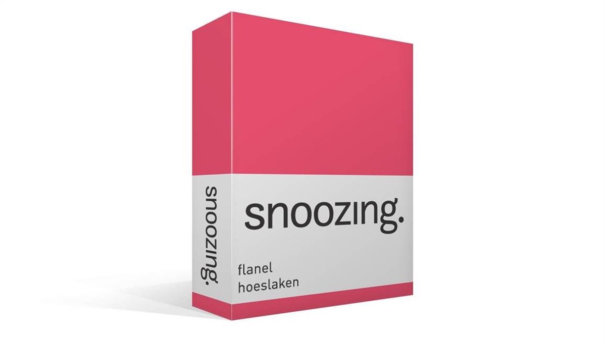 Snoozing - Flanel - Hoeslaken - Tweepersoons - 140x200 cm - Fuchsia