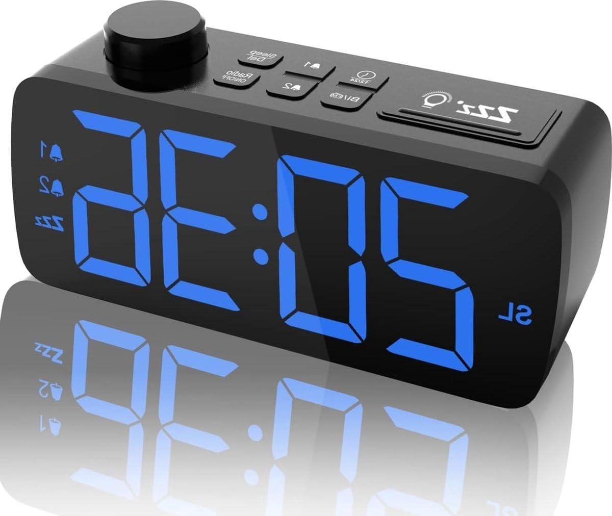 Wekkerradio Digitaal - Slaaptimer Radio - Wakker Worden - Dubbel Alarm - 6 Dimstanden - Zwart