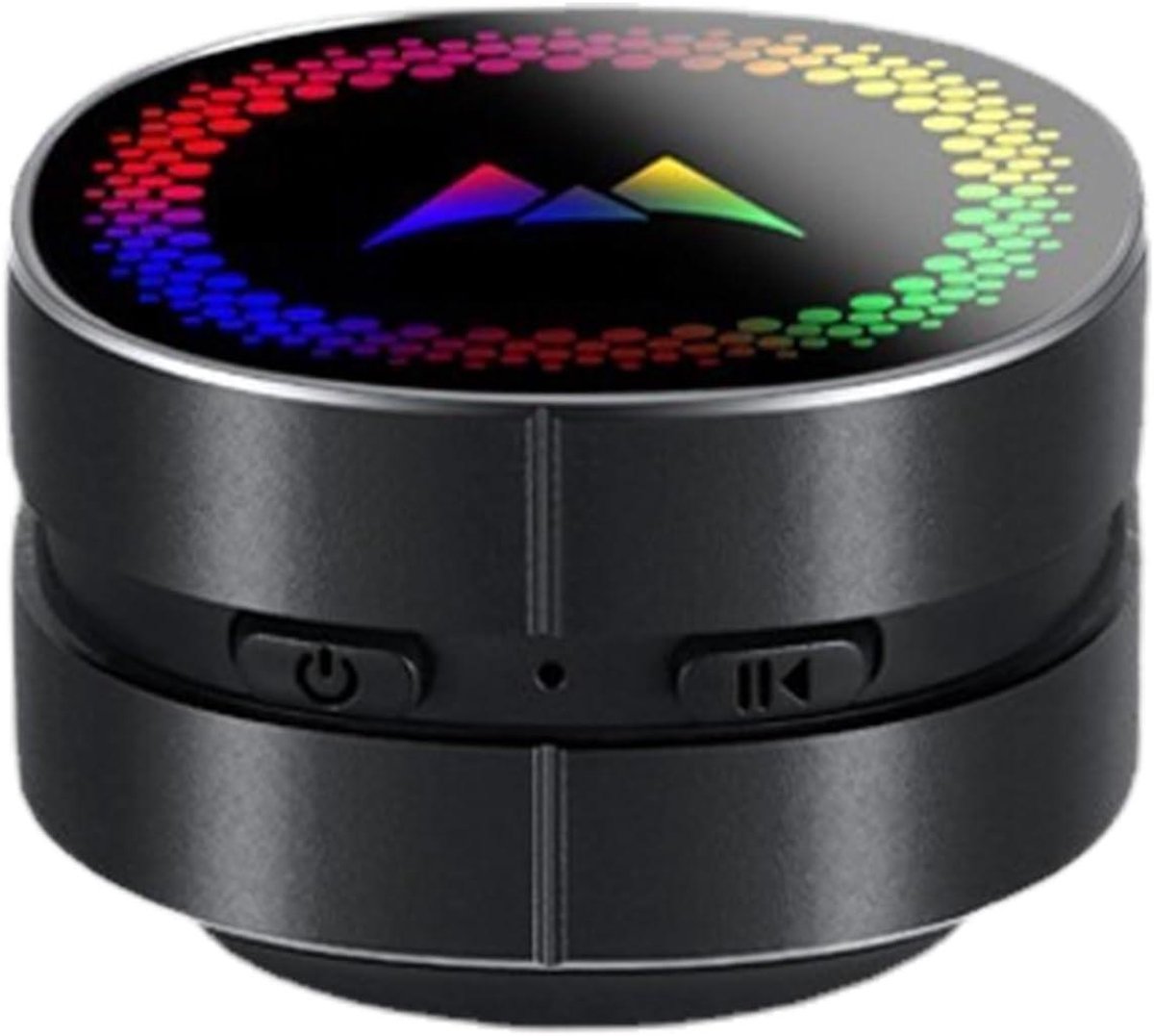 Draagbare Luidspreker - Kleine Speaker - Muziek Luisteren - Kleurrijke LED - 4.5x3x4.5 cm - Zwart
