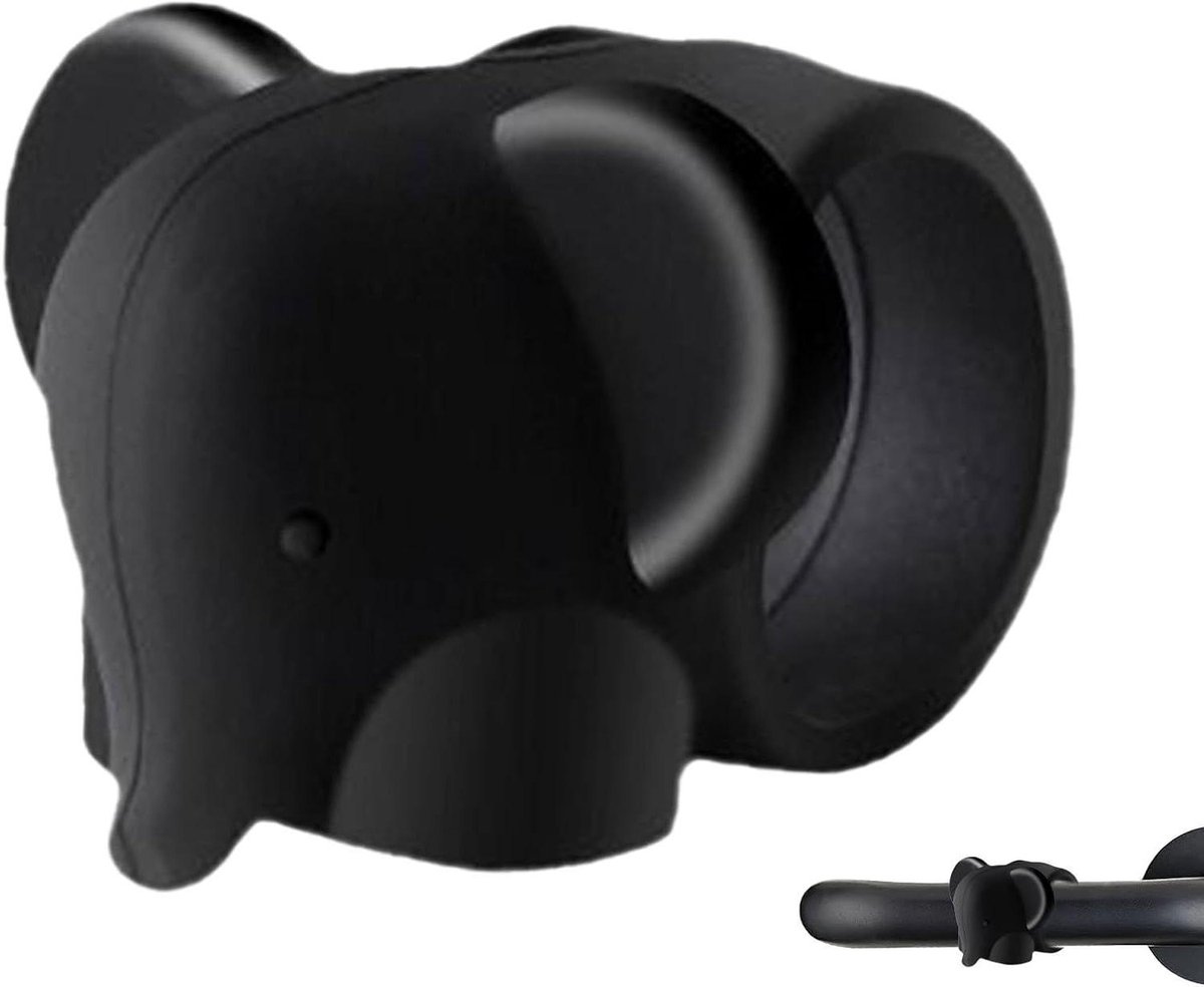 Deurstopper - Deurklink bumper - Muren beschermen - Zachte siliconen rand - 5x6.5x6.5 cm - Zwart