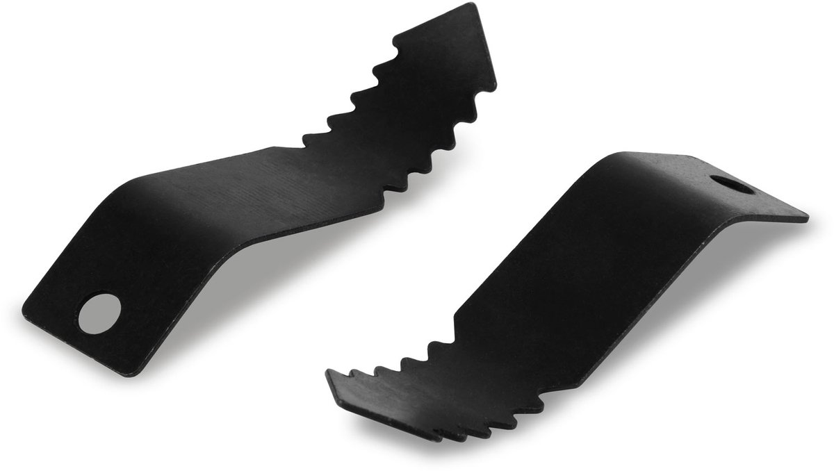 EBERTH Gekartelde vorkvormige snijkop voor buisreinigingsmachine, Arrow Cutter voor buizen met een diameter van 50-125 mm, M6-koppeling, staal, gelakt, roestvrij, snijkop voor buisreinigingsapparaat, Side Cutter Blade