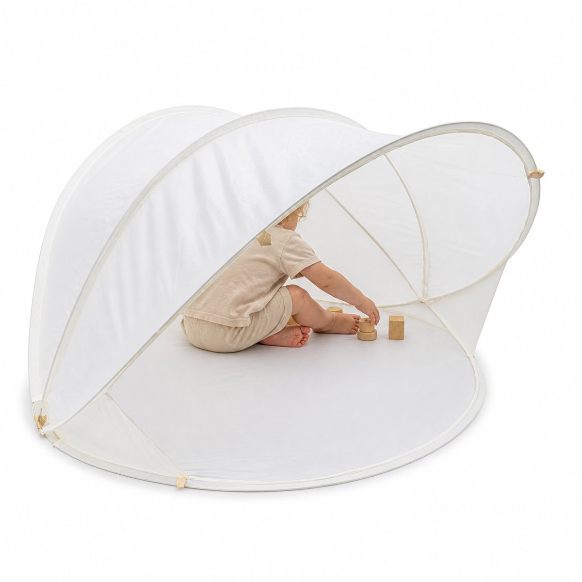BRD Pop-up Tent Crème - 2-persoons Strandtent - Camping - Opbergtas