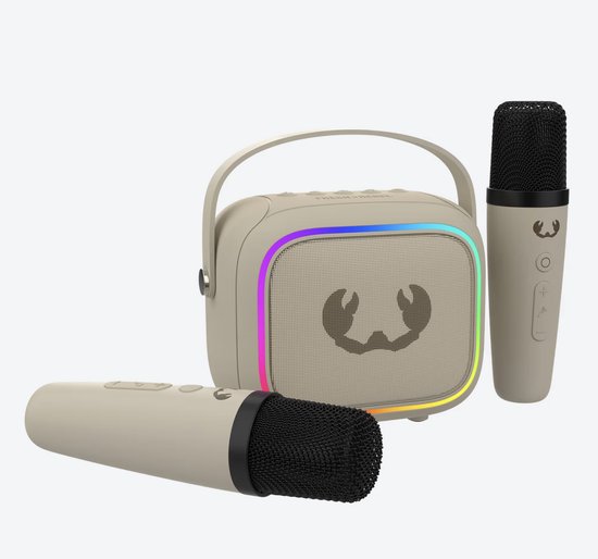 Draadloze Kids Karaoke Set met 6 Stemvervormers, 12 Uur Speeltijd en LED Verlichting – Fresh ’n Rebel
