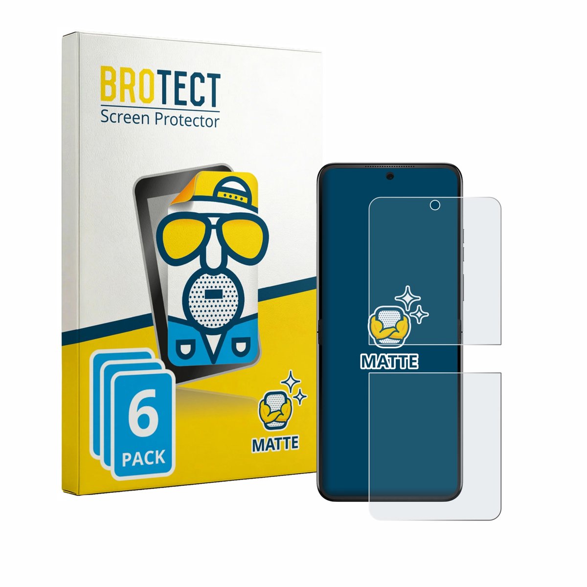 BROTECT - Screenprotector voor Motorola Razr 70 - Folie Beschermfolie matte 6 Stuks
