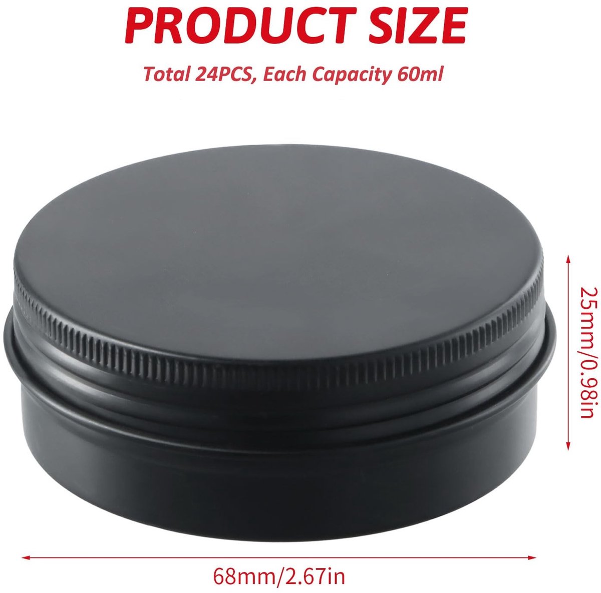 SVGCommerce - Cosmetic Cans - 60ml Aluminium Potjes - Lichtgewicht en Duurzaam - Zwart - Voor Crème en Lotion - Perfect voor Reizen en Makeup