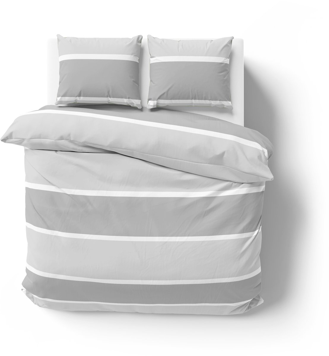 Dekbedovertrek 100% Katoen Premium - 240 x 260 cm - Extra breed - StripeLines Grey