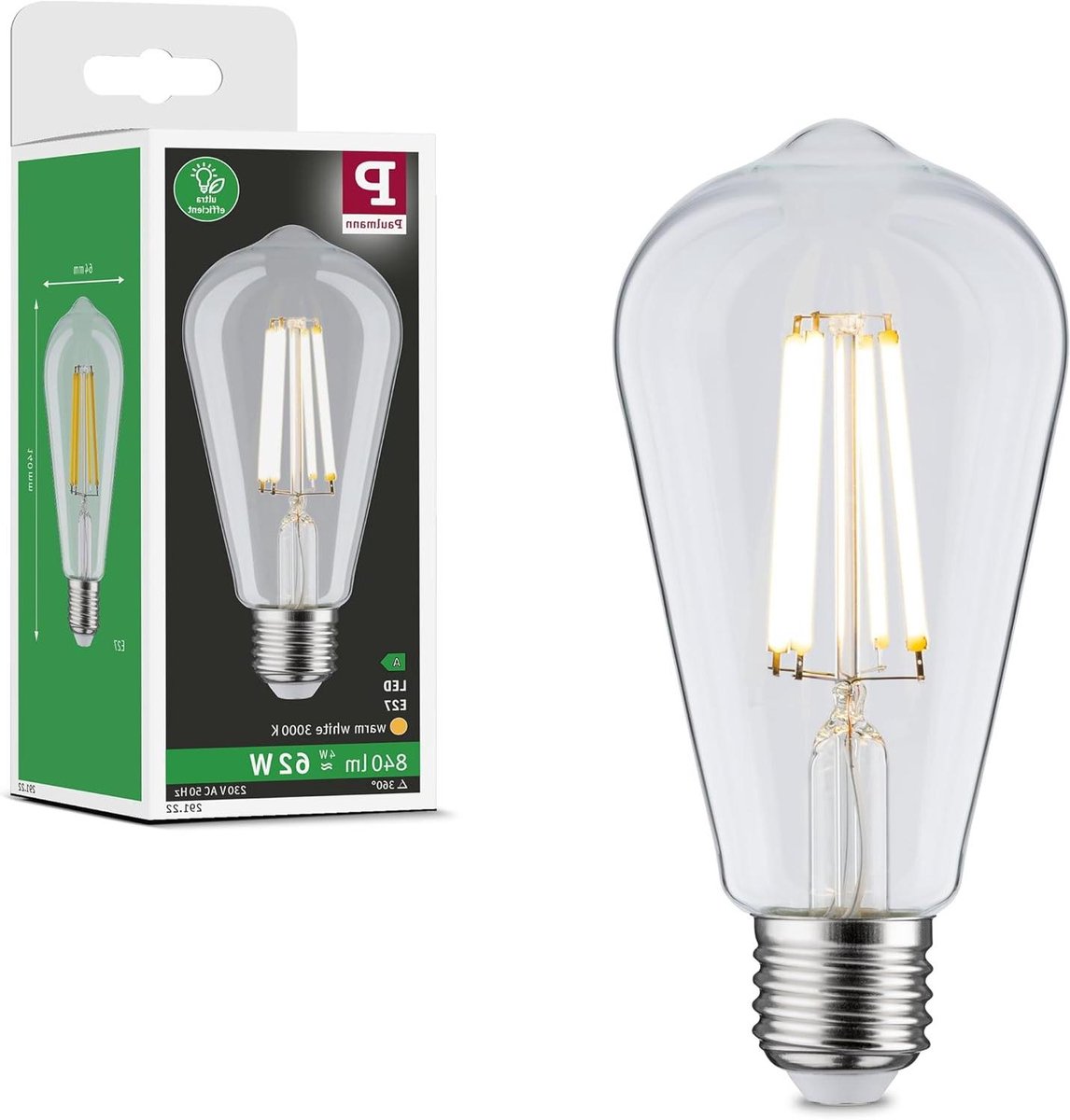 LED Lamp - Gloeilamp - Gezellige sfeer - Energiezuinig - 840 Lumen - Helder