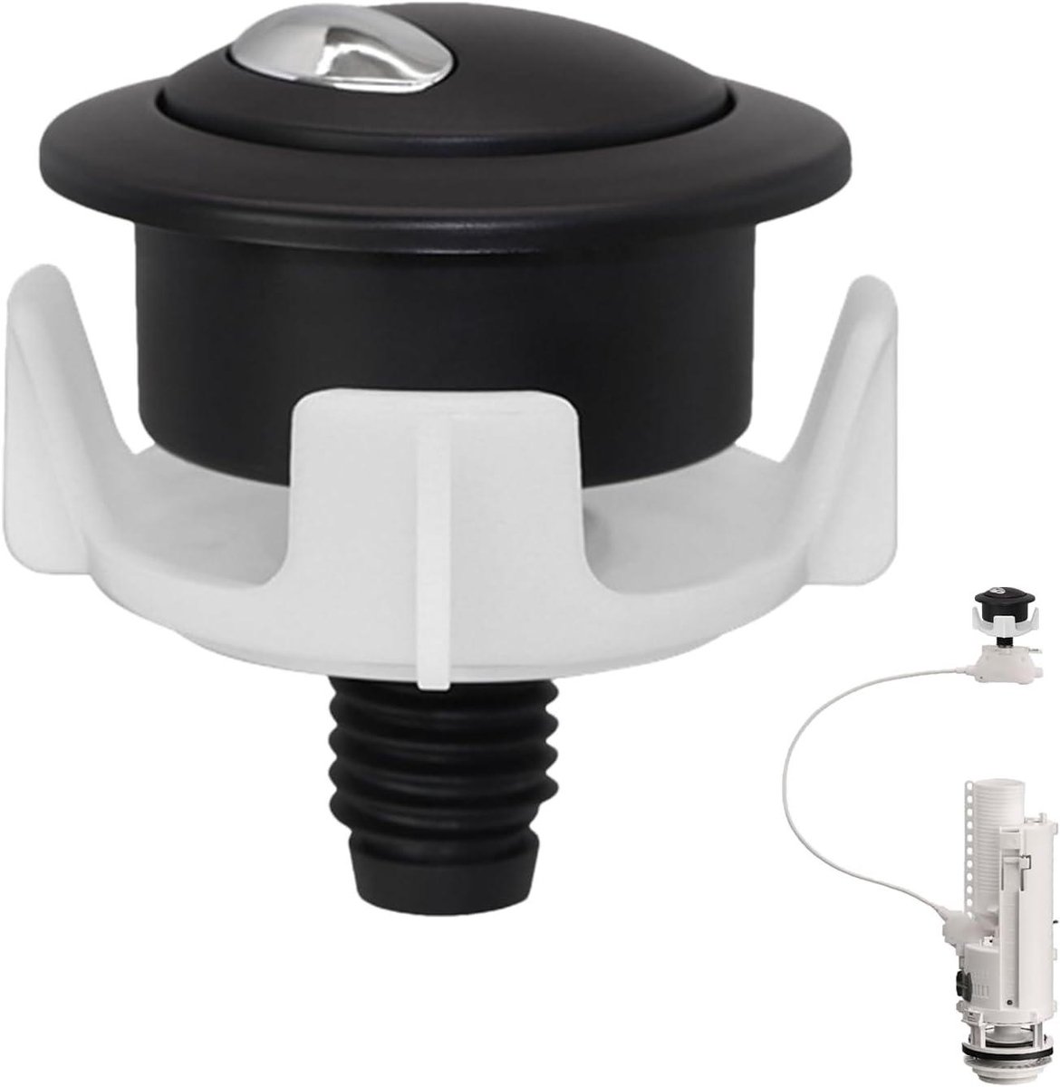 Toilet Drukknop - Spoelonderdeel - Water Besparen - Twee Spoelopties - 54 x 37 mm - Chroom
