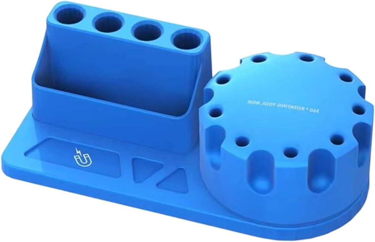 Schroevendraaierhouder - Gereedschap Organizer - Werkplaats Organiseren - 360 Graden Draaibaar - 5.6 x 7.5 x 5.6 cm - Zwart