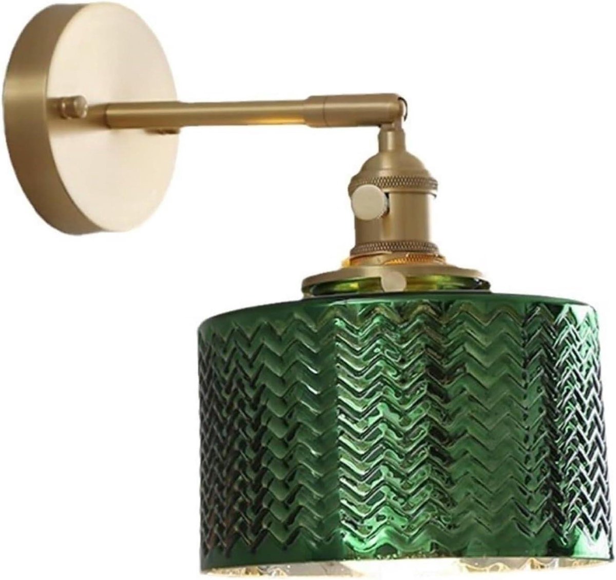 Gouden Messing Wandlamp - Glazen Cilinder - Sfeerverlichting Creëren - Verstelbaar Ontwerp - E27 Fitting - Goud
