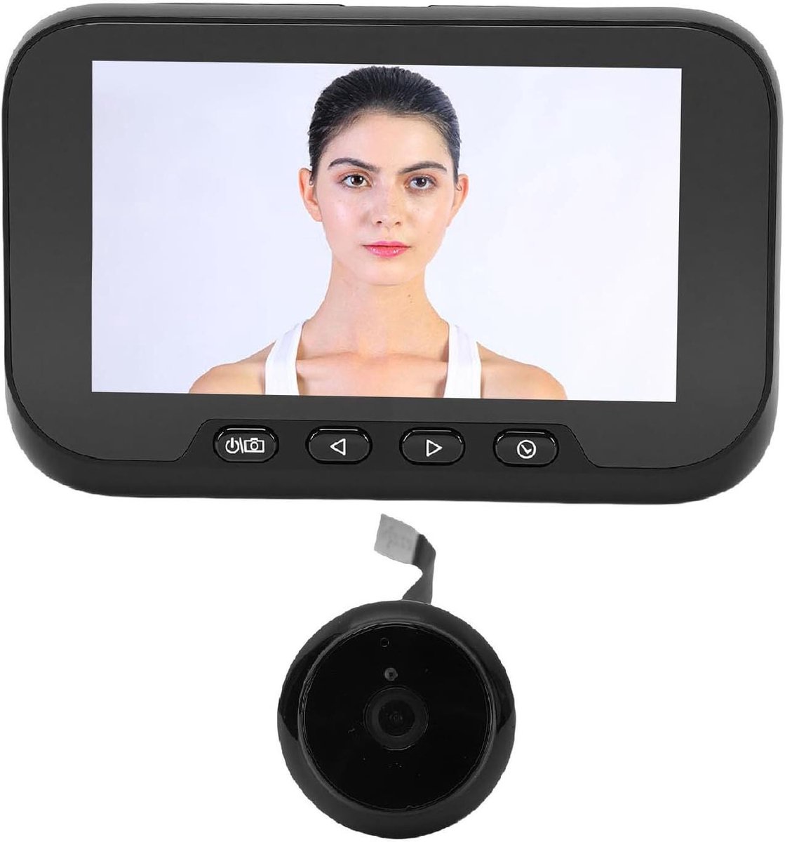 Video Kijkgaatje Camera - Deurcamera Digitale - Huis Beveiligen - 1080p HD Groothoek - 45 Inch Scherm - Zwart