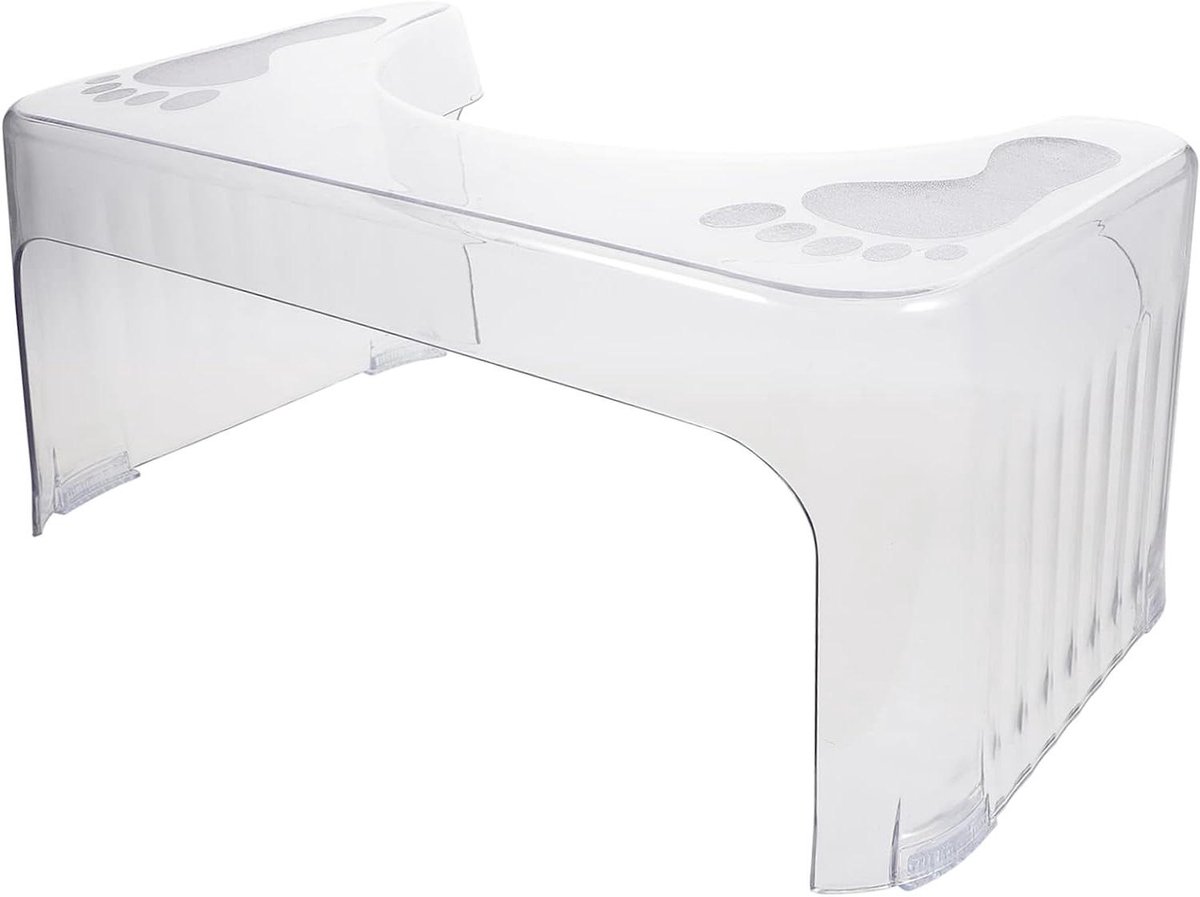Voetenbankje Krukje - Badkamer Toilet - Hygiënisch Werken - Antislip Ontwerp - 43x24x17 cm - Transparant