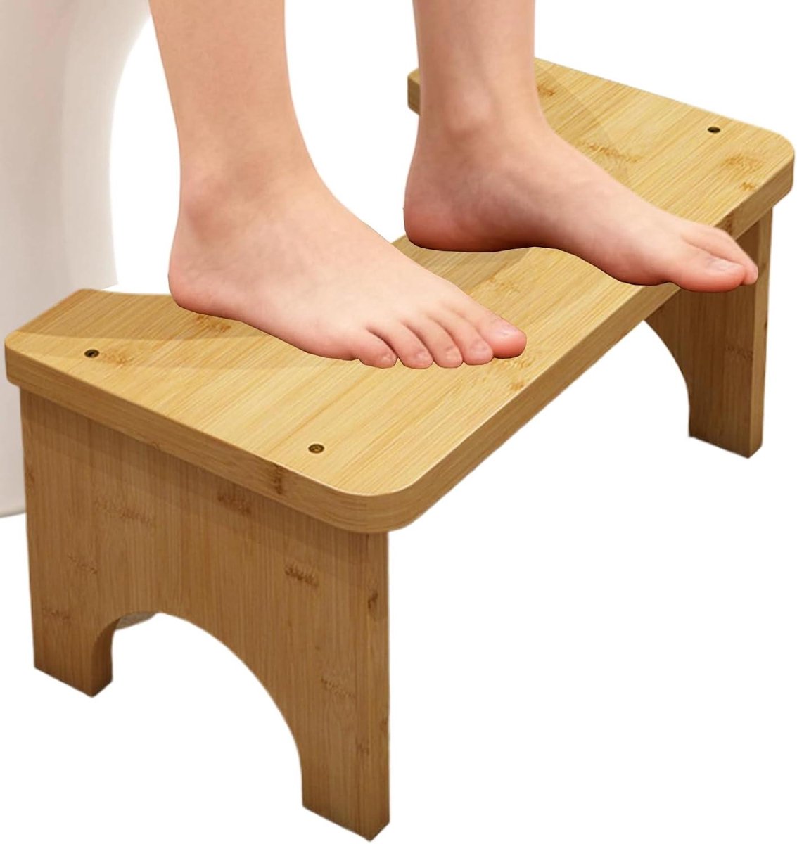 Toiletkruk - Houten trapje - Veilig naar toilet - Duurzame constructie - 37 x 20 cm - Houtkleur