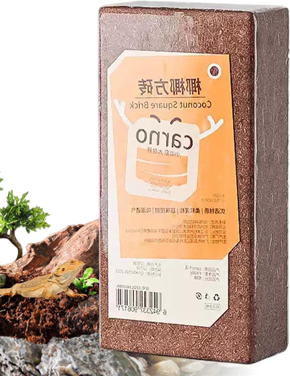 Kokosvezel Substraat - Coco Bakstenen - Natuurlijke Habitat - Voorkomt Geur - Compact Formaat - Bruin