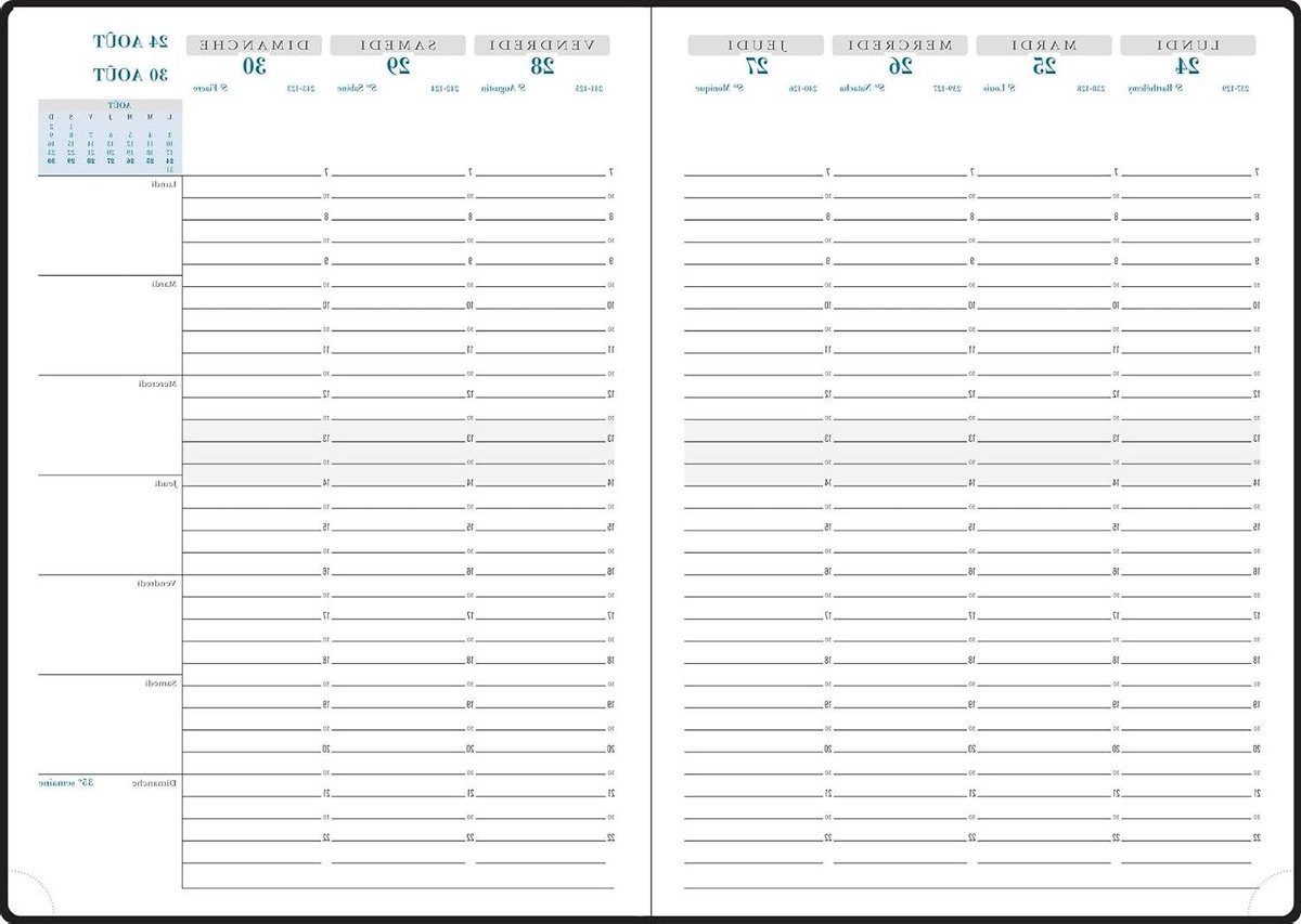 Weekkalender SAD - Afsprakenboek planner - Planning bijhouden - Afneembare omslag - A4 formaat - Zwart