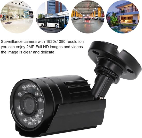 Beveiligingscamera Buiten - Analoge Camera - Huis Bewaken - Infrarood Nachtzicht - 1080P HD - Zwart — afbeelding 3