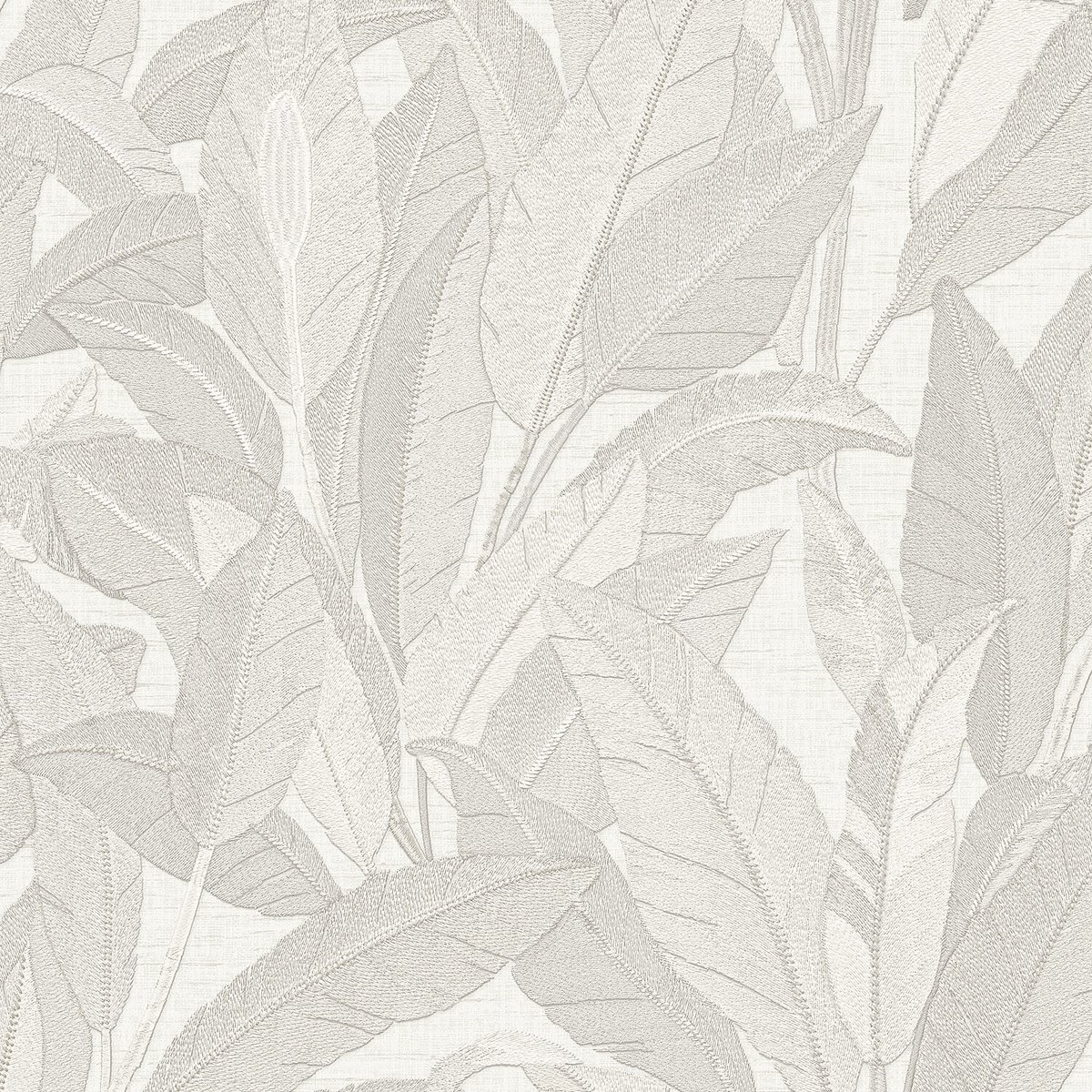Exclusief luxe behang Profhome RE521051-DI vliesbehang hardvinyl warmdruk in reliëf gestempeld met bloemmotief en parelmoer effect crème zuiver-wit parelwit 5,33 m2