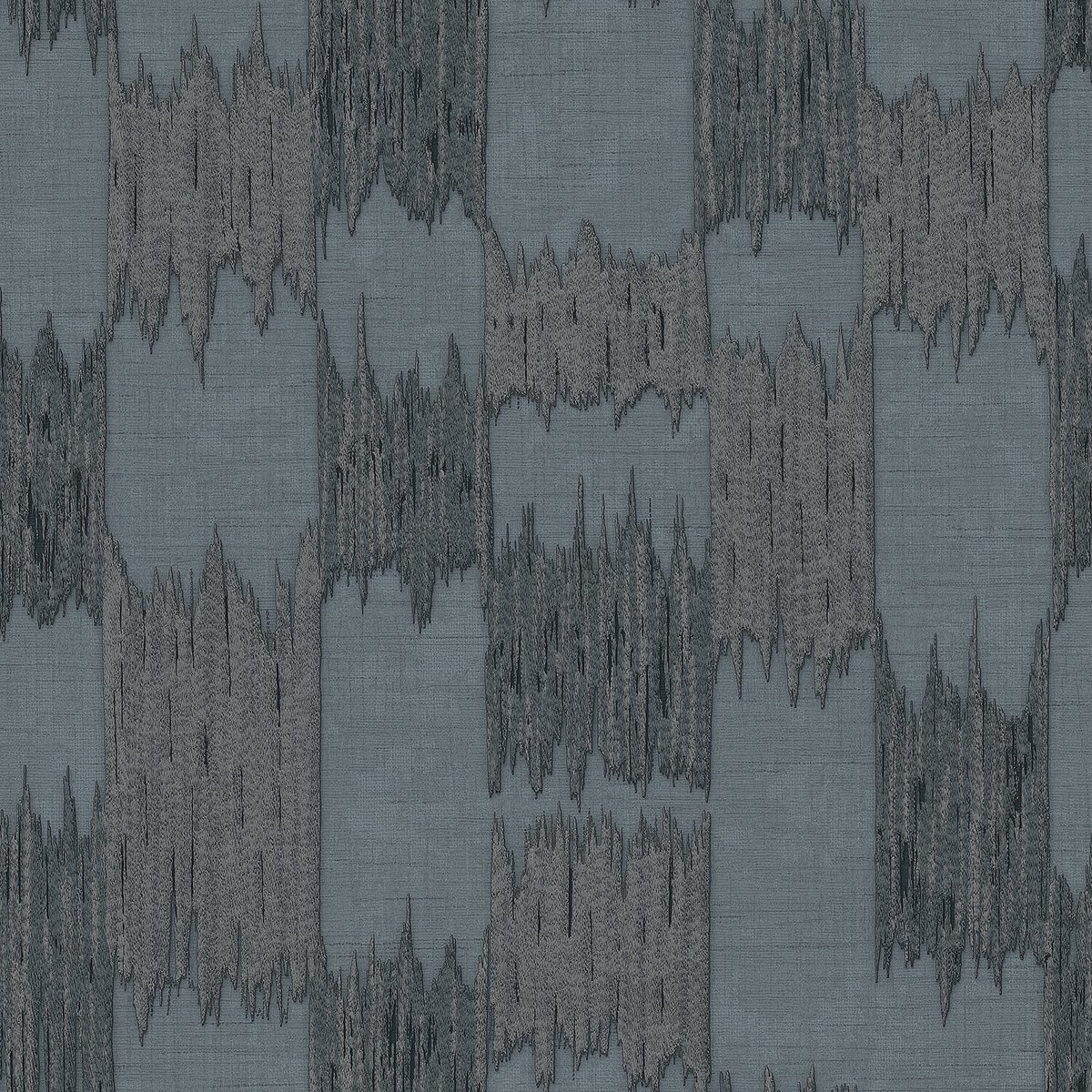 Etnisch behang Profhome RE521036-DI vliesbehang hardvinyl warmdruk in reliëf gestructureerd in textiel look glanzend blauw kobaltblauw blauwgrijs 5,33 m2