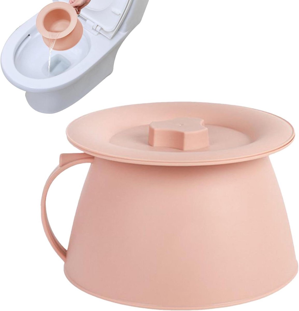 Kamer Emmer - Urine Potje - Persoonlijke Verzorging - Met Deksel - 1.5L Capaciteit - Roze