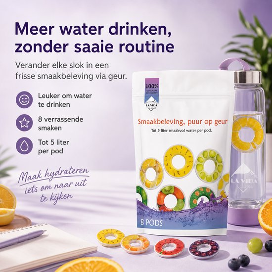 La Vida Luxe Geurpods – 8 Stuks – Aroma Pods voor Waterfles – Compatibel  met Air Up