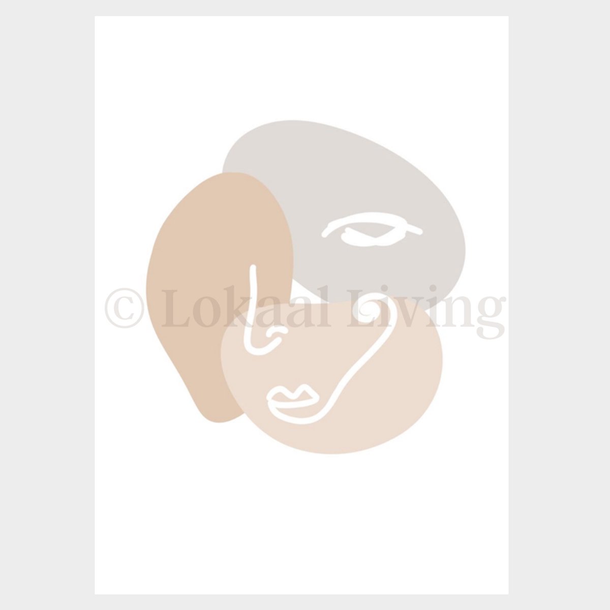 Lokaal Living A4 poster - Lara - lijntekening - gezicht - one line - line art