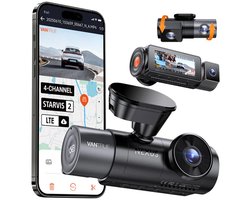 Vantrue N5S 2026 4-Kanaals 360 Graden WiFi Dashcam, STARVIS 2, IR Nachtzicht, 2.7K+1080P*2+1440P Voorste/Achterste Binnencamera, Spraakbediening, GPS, 24 Uur Parkeerstand