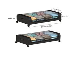 Onderbed Opbergbox met Wielen – Set van 2 – Grote Capaciteit – Opvouwbare Opbergbox met Handvatten – Stofvrije Organizer