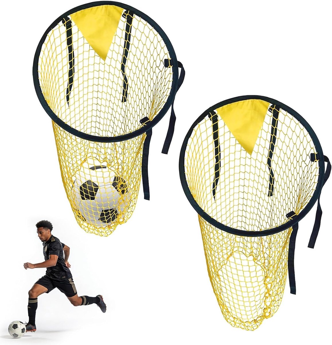 2 Stuks Voetbaldoel, 46 x 50 cm, Ideaal voor Hoekschoten, Trainingsdoel voor Verbetering van Schietprecisie en Voetbalaccessoires
