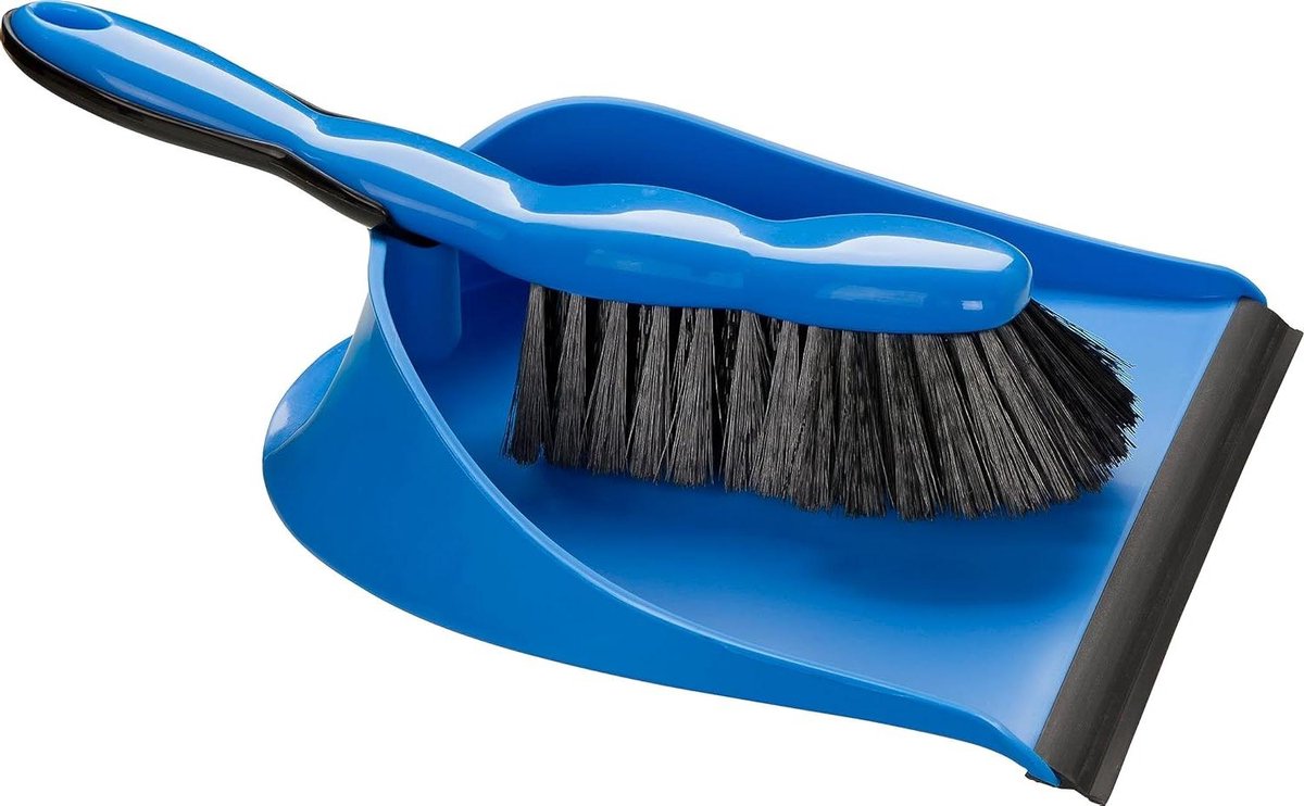 Stofblik met borstel - Veegset - Snel opruimen - Gemaakt in Duitsland - 35 cm - Aqua