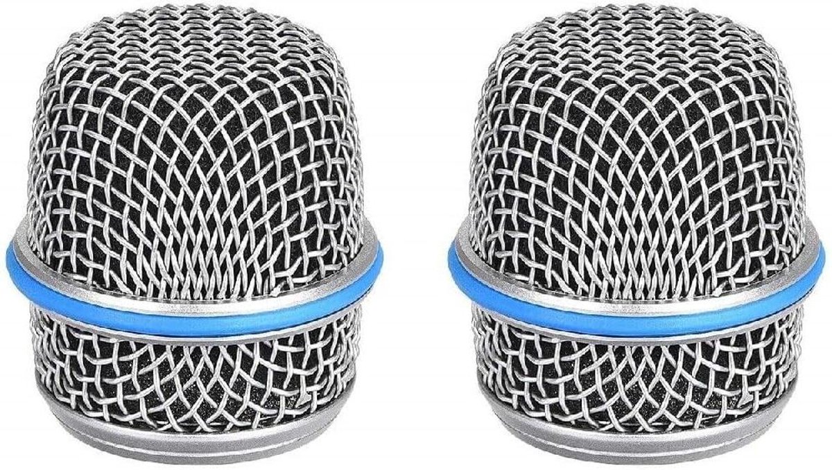 Microfoon Grille - Hoofd Cover - Bescherming Geluid - Ingebouwde Schuimrubber - 2 Stuks - Zilver