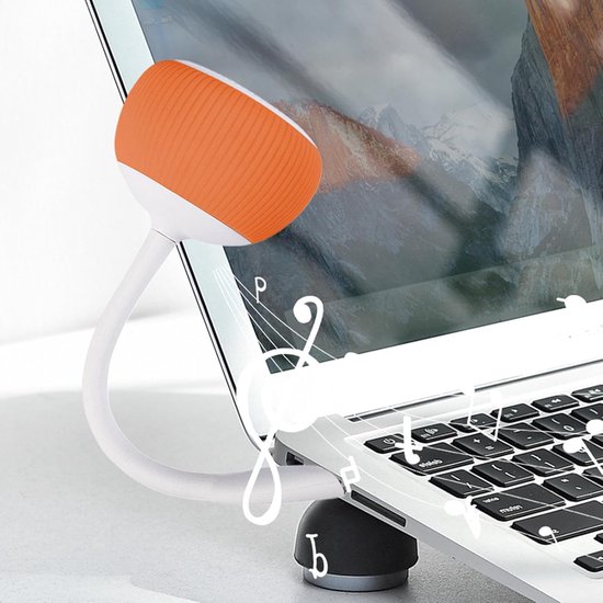 Desktop Soundbar - Computerluidsprekers - Studie en vergaderingen - Buigbare kabel - 8 x 6 x 8 cm - Oranje — afbeelding 4