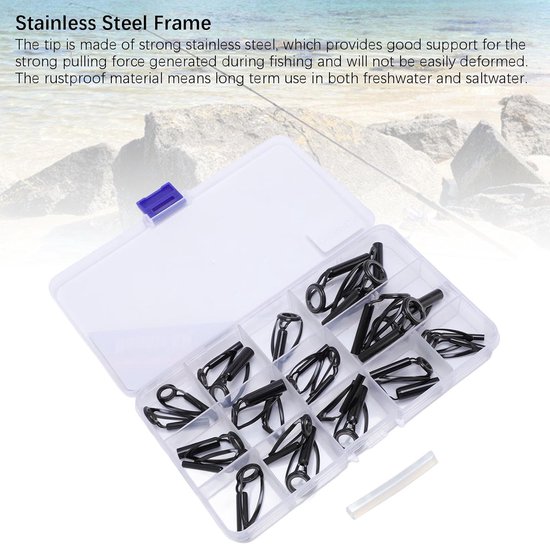 Reparatieset Hengelpunten - Geleide Oogjes - Hengels Herstellen - 26 Delige Kit - Diverse Maten - Zilver — afbeelding 2