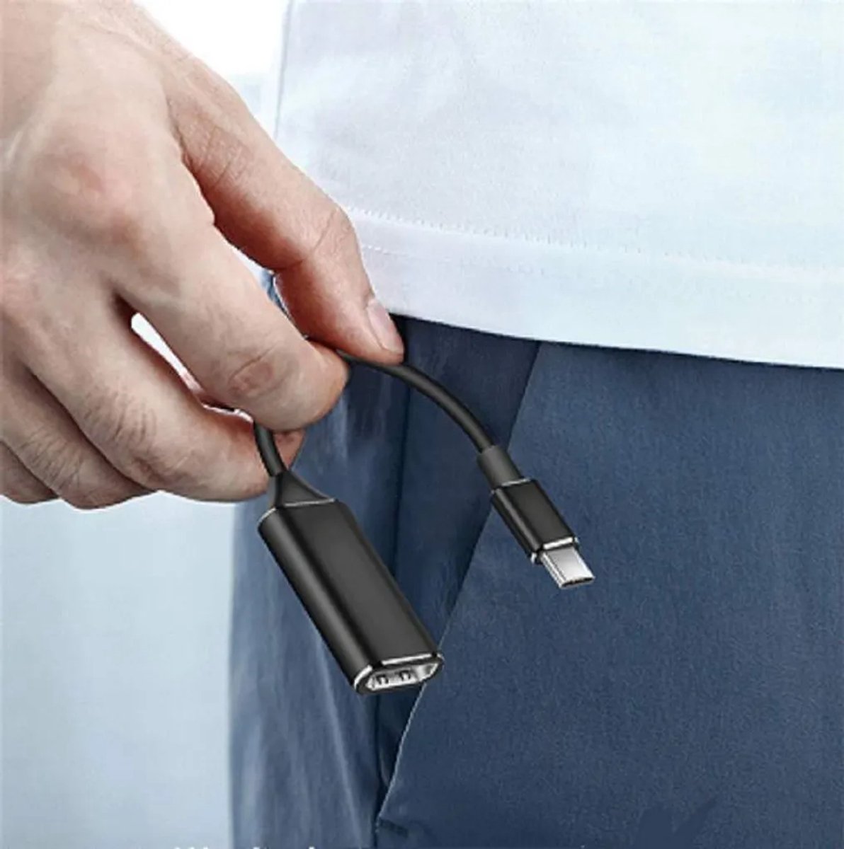 USB-C naar HDMI 4K-adapter - 20 cm (zwart)