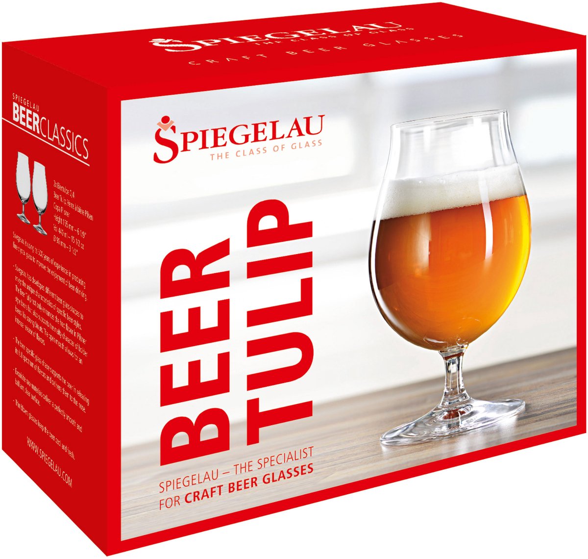 Spiegelau Beer Classics biertulp, set van 2, bierglas, pilsglas, bier, glas, kristalglas, 475 ml, 4991674
