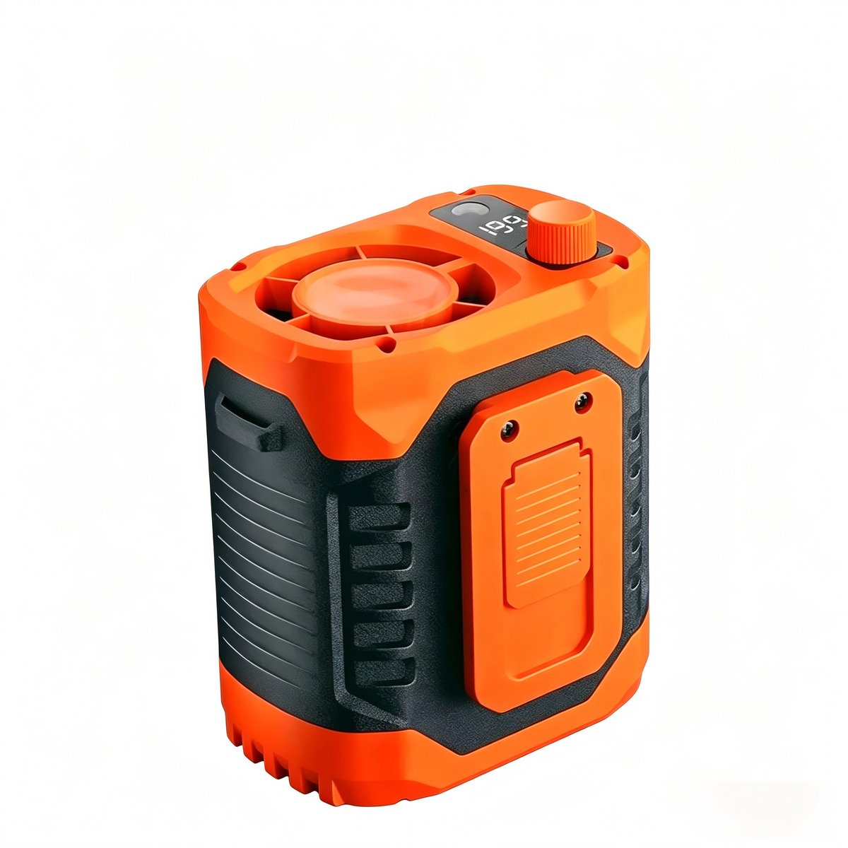 VHV - Tailleventilator 5-in-1 met display - 6000mAh USB oplaadbaar, 199 snelheden, oranje model voor camping, outdoor en werk