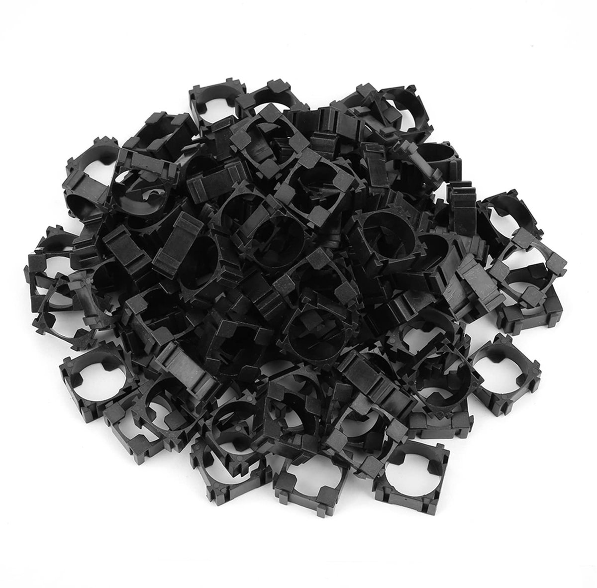 Allecto - 100 Pcs 18650 Lithium Batterij Houder - Veiligheid en Anti Vibratie - Ideaal voor DIY Projecten - Handige Opbergdoos - Batterij Beugel vo...