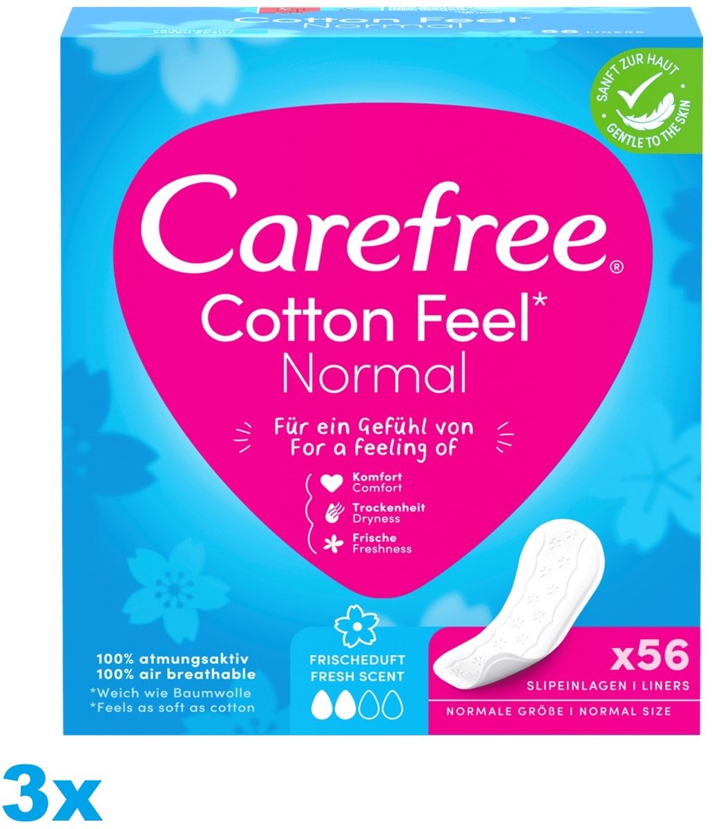 Carefree Cotton Feel Normal - Fresh Scent - 3x56 Stuks