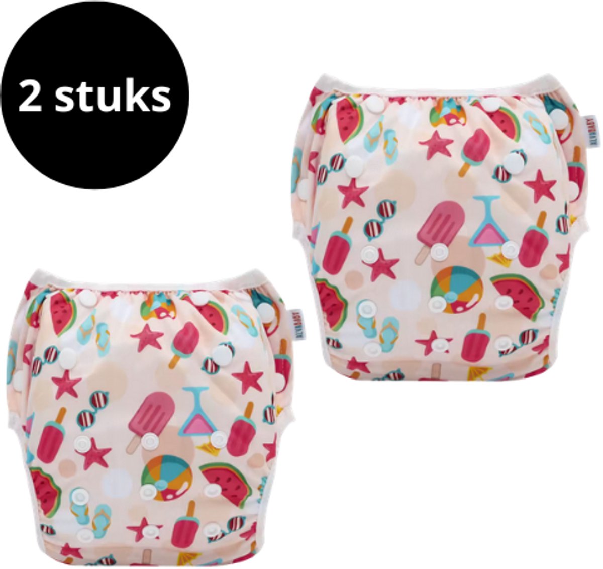 Zoettt Zwemluier pink SUMMER print - 2-pack - 5-15 kg