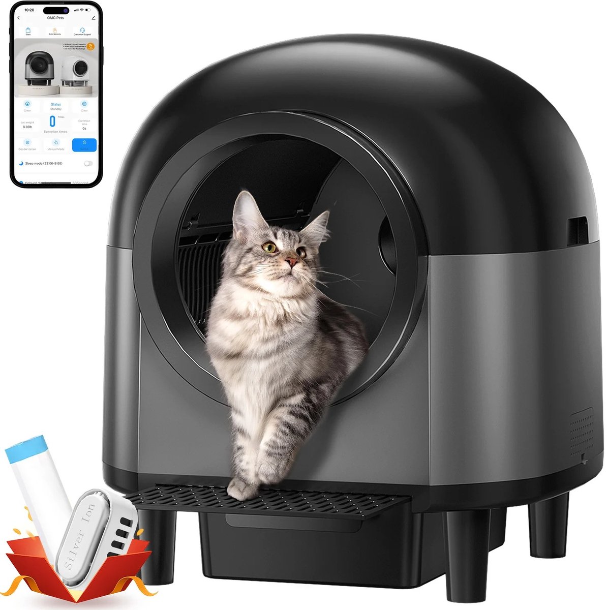 Cellista Automatische Kattenbak – Zelfreinigende Kattenbak – Slimme Katten Toilet – App Bediening – 110L Grote Capaciteit