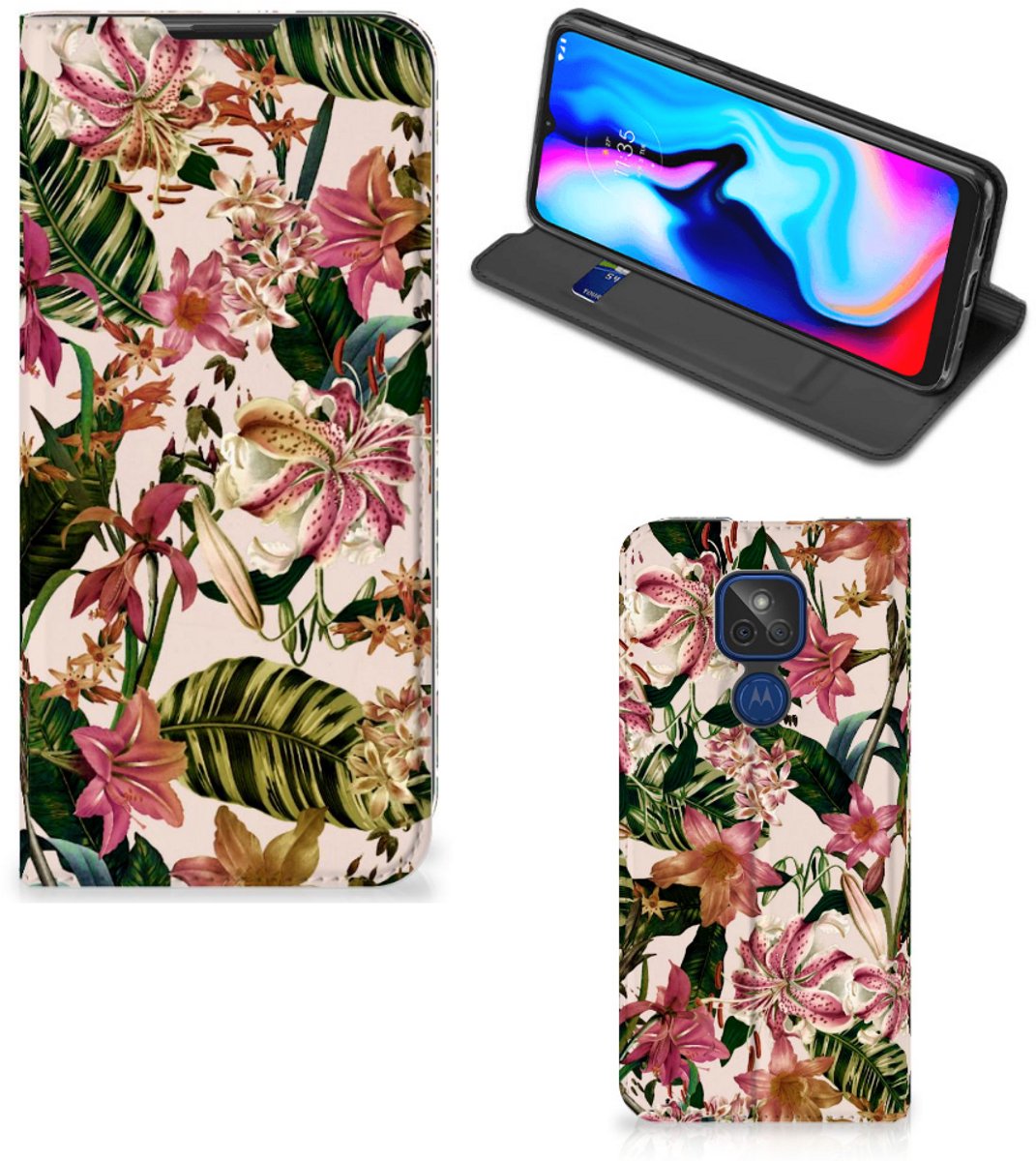 Motorola Moto G9 Play Smart Cover Flowers