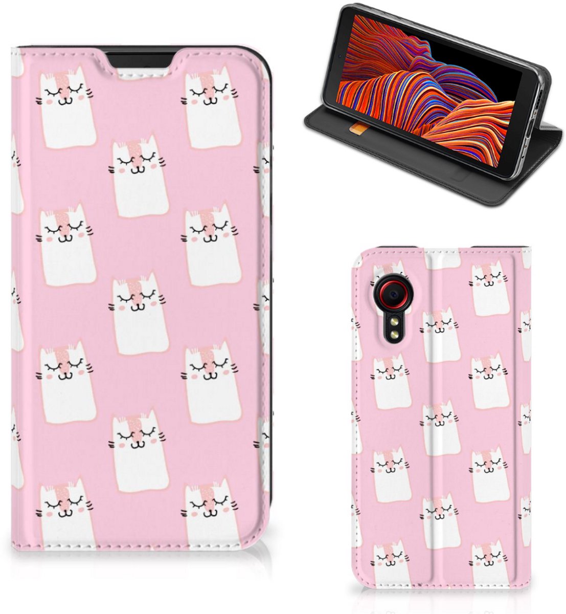Standcase Hoesje voor Samsung Galaxy Xcover 5 Hoesje maken Sleeping Cats